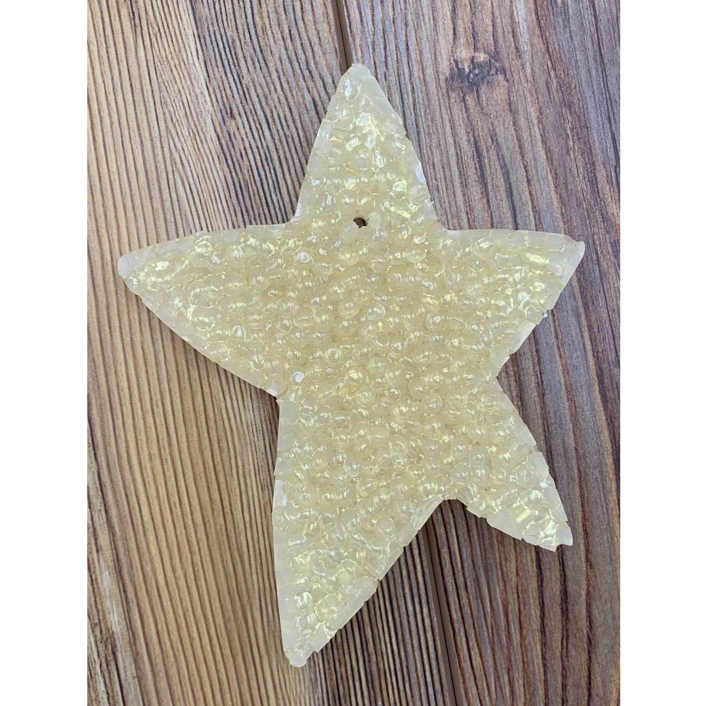 Primitive-style star car freshie in gold, handmade by Sixtyone20 Candles