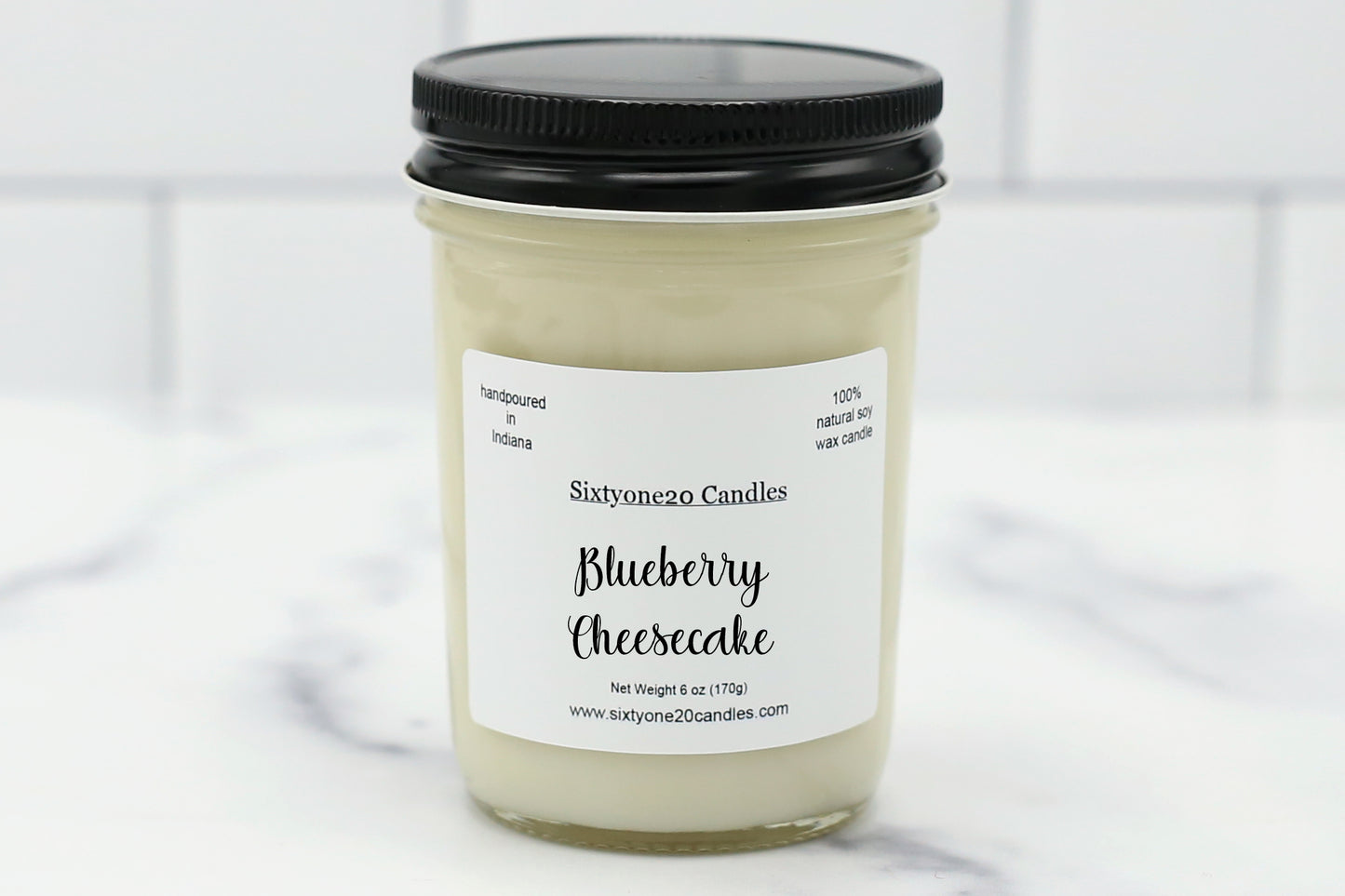 Blueberry Cheesecake 6 oz net weight soy wax candle