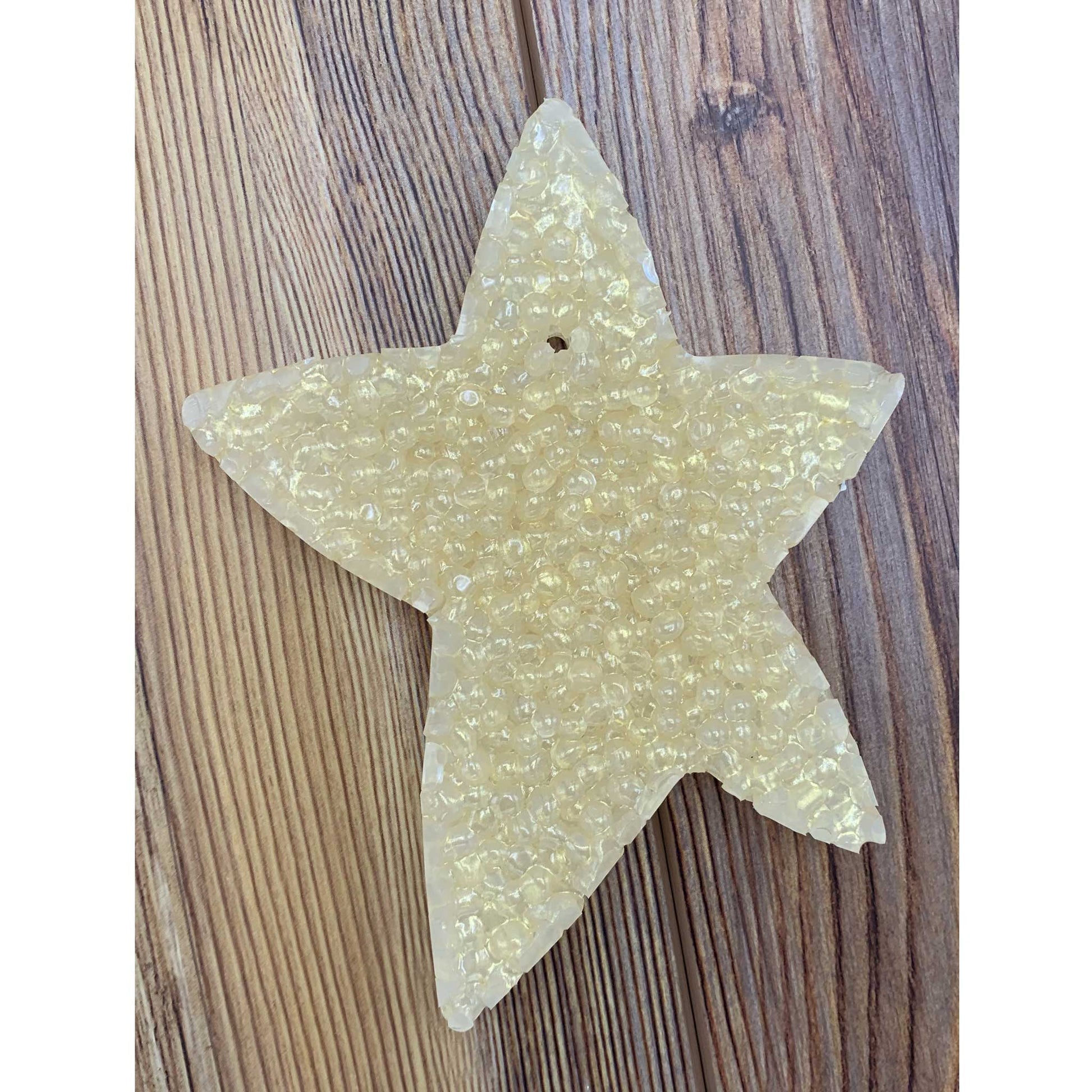 gold primitive star car freshie on wood background rustic farmhouse style