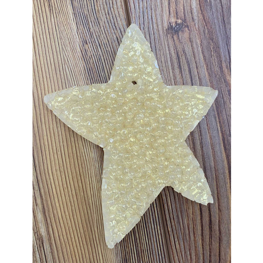 gold primitive star car freshie on wood background rustic farmhouse style