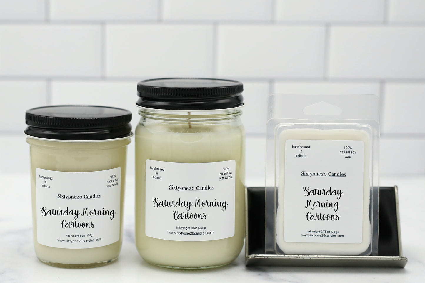 Saturday Morning Cartoons soy candle and wax melt set by Sixtyone20 Candles