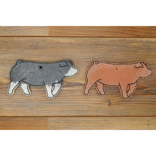 Two show pig car freshies styled for livestock lovers and county fair families, perfect for 4H, FFA, or barn life fans