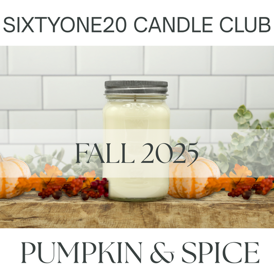 Fall 2025 Pumpkin & Spice Candle Club Jar – Sixtyone20 Candles